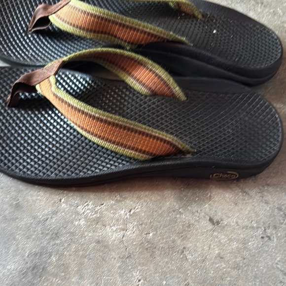 Chaco Other - Chaco Black and Brown Flip-Flop Sandals with Striped Straps